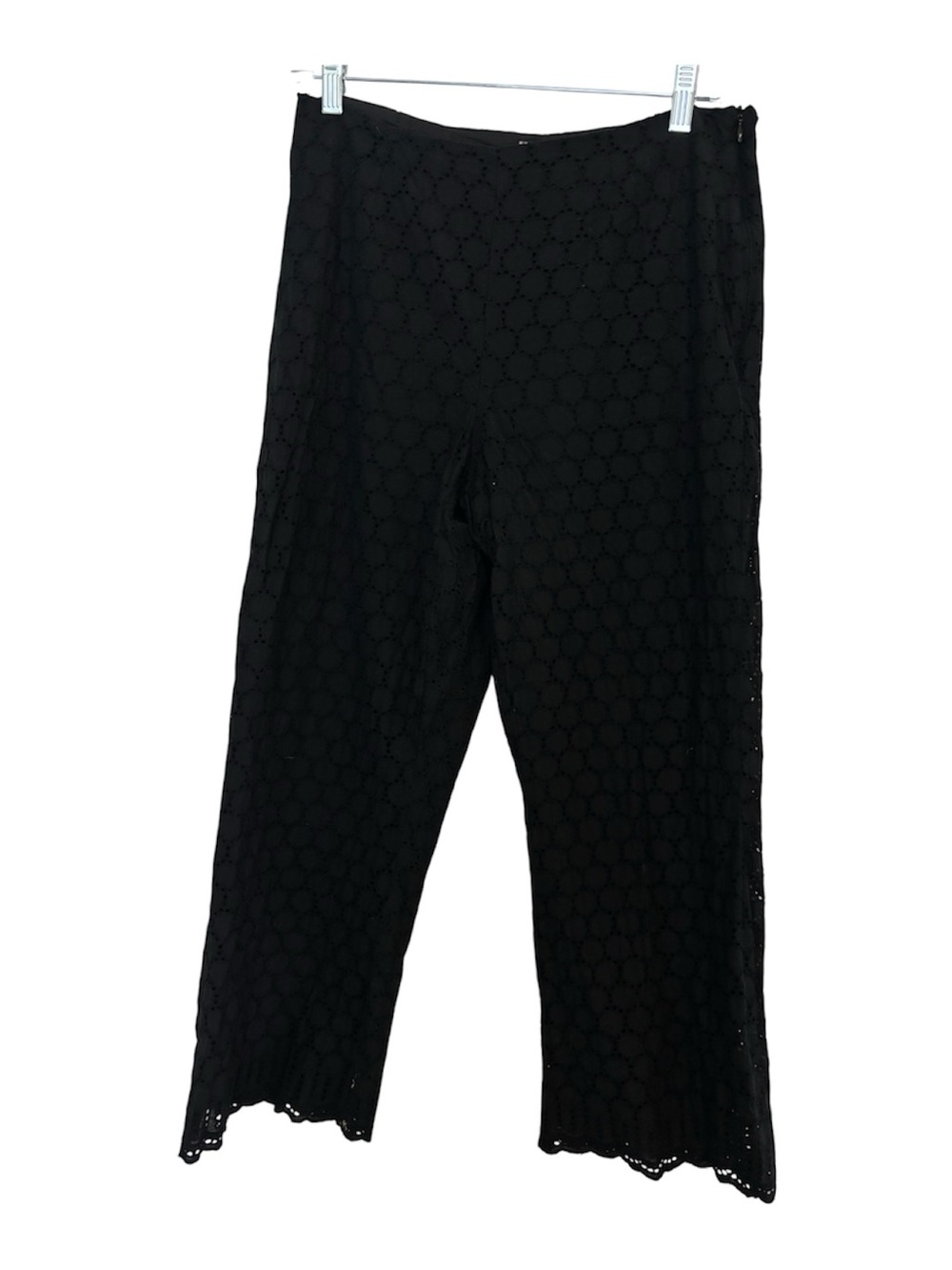 Vintage 10 F. L. Malick Black 100% Cotton Eyelet Pants Y2K 90s 90’s